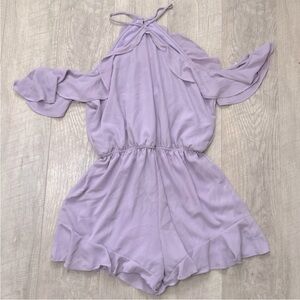 BWT Peach Love California Lavender Ruffle Romper Sz Med